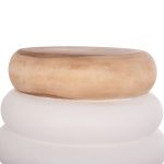 ΣΚΑΜΠΟ PUFFAT HM18172.02 FIBER CEMENT ΛΕΥΚΟ- ΞΥΛΟ TEAK TOP Φ45x46Υεκ. - Image 4