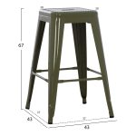 ΣΚΑΜΠΟ ΜΕΣΑΙΟΥ ΥΨΟΥΣ ΜΕΤΑΛΛΙΚΟ MELITA-PRO HM8573.43 DARK OLIVE GREEN 43x43x67Υεκ. - Image 2