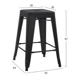 ΣΚΑΜΠΟ ΜΕΣΑΙΟΥ ΥΨΟΥΣ ΜΕΤΑΛΛΙΚΟ MELITA-PRO HM8573.42 ΜΑΥΡΟ ΜΑΤ 43x43x67Υεκ. - Image 2