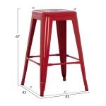 ΣΚΑΜΠΟ ΜΕΣΑΙΟΥ ΥΨΟΥΣ ΜΕΤΑΛΛΙΚΟ MELITA-PRO HM8573.44 ΚΟΚΚΙΝΟ 43x43x67Υεκ. - Image 2