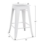 ΣΚΑΜΠΟ ΜΕΣΑΙΟΥ ΥΨΟΥΣ ΜΕΤΑΛΛΙΚΟ MELITA-PRO HM8573.41 ΛΕΥΚΟ ΜΑΤ 43x43x67Υεκ. - Image 2