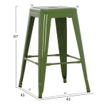 ΣΚΑΜΠΟ ΜΕΣΑΙΟΥ ΥΨΟΥΣ ΜΕΤΑΛΛΙΚΟ MELITA-PRO HM8573.53 ΣΕ LIGHT OLIVE GREEN 43x43x67Υεκ. - Image 2