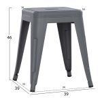 ΣΚΑΜΠΟ ΜΕΤΑΛΛΙΚΟ MELITA HM0096.50 ΣΕ ΓΚΡΙ ΜΑΤ ΧΡΩΜΑ 37x37x45Υεκ. - Image 2