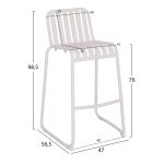ΣΚΑΜΠΟ ΜΠΑΡ ΑΛΟΥΜΙΝΙΟΥ RACHEL HM6341.02 ΛΕΥΚΟ 47x56,5x98,5Υεκ. - Image 2