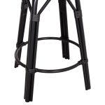 ΣΚΑΜΠΟ ΜΠΑΡ ΑΛΟΥΜΙΝΙΟΥ ΜΕΣΑΙΟΥ ΥΨΟΥΣ CHINO HM6286.02 BAMBOO LOOK & TEXTILENE ΜΑΥΡΟ 43x43x65Υεκ - Image 6