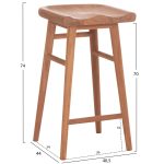 ΣΚΑΜΠΟ ΜΠΑΡ BOLMAR HM18108 ΞΥΛΟ ΤΕΑΚ ΣΕ ΦΥΣΙΚΟ 40.5x44x74Υεκ. - Image 2
