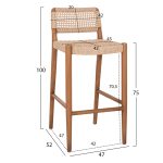 ΣΚΑΜΠΟ ΜΠΑΡ ROSCO HM6134 ΞΥΛΟ ΤΕΑΚ ΦΥΣΙΚΟ & ΣΧΟΙΝΙ VIRO ΜΠΕΖ 47x52x100Υεκ - Image 2