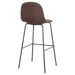 ΣΚΑΜΠΟ ΜΠΑΡ VINCENT HM8579.23 ΚΑΦΕ ΥΦΑΣΜΑ-ΜΑΥΡΟΣ ΜΕΤΑΛΛΙΚΟΣ ΣΚΕΛΕΤΟΣ 47x46x104Υεκ. - Image 5
