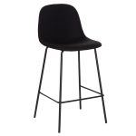 ΣΚΑΜΠΟ ΜΠΑΡ VINCENT HM9298.24 ΜΕΣΑΙΟΥ ΥΨΟΥΣ-ΜΑΥΡΟ ΥΦΑΣΜΑ-ΜΕΤΑΛΛΙΚΑ ΠΟΔΙΑ 43x50x92,5Υεκ