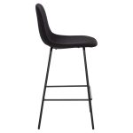 ΣΚΑΜΠΟ ΜΠΑΡ VINCENT HM9298.24 ΜΕΣΑΙΟΥ ΥΨΟΥΣ-ΜΑΥΡΟ ΥΦΑΣΜΑ-ΜΕΤΑΛΛΙΚΑ ΠΟΔΙΑ 43x50x92,5Υεκ - Image 4
