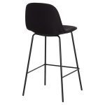 ΣΚΑΜΠΟ ΜΠΑΡ VINCENT HM9298.24 ΜΕΣΑΙΟΥ ΥΨΟΥΣ-ΜΑΥΡΟ ΥΦΑΣΜΑ-ΜΕΤΑΛΛΙΚΑ ΠΟΔΙΑ 43x50x92,5Υεκ - Image 5