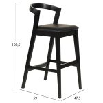 ΣΚΑΜΠΟ ΜΠΑΡ NAMI HM9952.02 RUBBERWOOD & PU-ΜΑΥΡΟ 47,5x59x102,5Υεκ. - Image 2