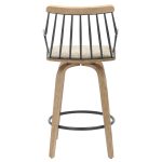 ΣΚΑΜΠΟ ΜΠΑΡ JUDI HM9985.01 WHITE WASH Κ.Π.-ΜΑΥΡΟ ΜΕΤΑΛΛΟ-ΜΠΕΖ ΥΦΑΣΜΑ 48x52x92Υεκ - Image 6