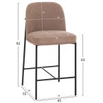 ΣΚΑΜΠΟ ΜΠΑΡ ΜΕΣ.ΥΨΟΥΣ MANIDO HM18427.02 TAUPE ΥΦΑΣΜΑ-ΜΕΤΑΛ.ΜΑΥΡΟΣ ΣΚΕΛΕΤΟΣ 45x55x92Υεκ - Image 2