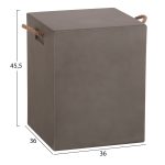 ΣΚΑΜΠΟ ΤΕΤΡΑΓΩΝΟ FIBER CEMENT ΜΕ ΧΕΡΟΥΛΙΑ ZAK HM6581.01 ΣΕ ΓΚΡΙ 36x36x45.5Υεκ - Image 2