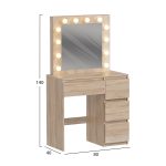 ΤΟΥΑΛΕΤΑ ΜΕ ΦΩΤΙΣΜΟ LED & ΣΥΡΤΑΡΙΑ KEITLIN HM2499.01 ΜΕΛΑΜΙΝΗ ΣΕ SONAMA 80x40x140Υεκ - Image 3