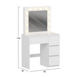 ΤΟΥΑΛΕΤΑ ΜΕ ΦΩΤΙΣΜΟ LED & ΣΥΡΤΑΡΙΑ KEITLIN HM2499.03 ΜΕΛΑΜΙΝΗ ΣΕ ΛΕΥΚΟ 80x40x140Υεκ. - Image 3