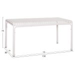 ΤΡΑΠΕΖΙ ΑΛΟΥΜΙΝΙΟΥ RACHEL HM6339.02 ΛΕΥΚΟ 150x80x75Υεκ. - Image 2