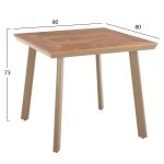 ΤΡΑΠΕΖΙ ΑΛΟΥΜΙΝΙΟΥ ΤΕΤΡΑΓΩΝΟ TABER HM5563.04 ΚΑΠΟΥΤΣΙΝΟ-ΕΠΙΦΑΝΕΙΑ POLYWOOD 80x80x73Υ - Image 2