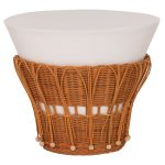ΤΡΑΠΕΖΙ ΒΟΗΘΗΤΙΚΟ PERRAL HM18164.02S FIBER CEMENT ΛΕΥΚΟ-ΦΥΣΙΚΟ RATTAN--Φ42x36Υεκ