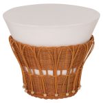 ΤΡΑΠΕΖΙ ΒΟΗΘΗΤΙΚΟ PERRAL HM18164.02S FIBER CEMENT ΛΕΥΚΟ-ΦΥΣΙΚΟ RATTAN--Φ42x36Υεκ - Image 6