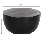 ΤΡΑΠΕΖΙ ΒΟΗΘΗΤΙΚΟ POMPU HM9794.02 ΜΑΥΡΟ ΜΑΣΙΦ ΞΥΛΟ SUAR Φ58x34Υεκ. - Image 2