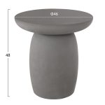 ΤΡΑΠΕΖΙ ΒΟΗΘΗΤΙΚΟ FIBER CEMENT ΣΤΡΟΓΓΥΛΟ HIKARI HM6593.01 ΓΚΡΙ Φ46x48Υεκ. - Image 2