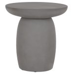 ΤΡΑΠΕΖΙ ΒΟΗΘΗΤΙΚΟ FIBER CEMENT ΣΤΡΟΓΓΥΛΟ HIKARI HM6593.01 ΓΚΡΙ Φ46x48Υεκ. - Image 3