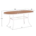 ΤΡΑΠΕΖΙ ΕΞΩΤ.ΧΩΡΟΥ TELAMO HM6288.02 ΑΛΟΥΜΙΝΙΟ ΛΕΥΚΟ & POLYWOOD 160X90Χ73.5Υεκ. - Image 2