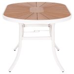 ΤΡΑΠΕΖΙ ΕΞΩΤ.ΧΩΡΟΥ TELAMO HM6288.02 ΑΛΟΥΜΙΝΙΟ ΛΕΥΚΟ & POLYWOOD 160X90Χ73.5Υεκ. - Image 4