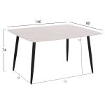 ΤΡΑΠΕΖΙ RAVEN HM18149.01 ΚΕΡΑΜΙΚΟ TOP ΜΕ ΟΨΗ ΛΕΥΚΟ ΜΑΡΜΑΡΟ 140x80x74Υεκ. - Image 2