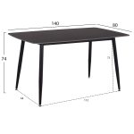 ΤΡΑΠΕΖΙ RAVEN HM18149.02 ΚΕΡΑΜΙΚΟ TOP ΜΕ ΟΨΗ ΜΑΥΡΟ ΜΑΡΜΑΡΟ 140x80x74Υεκ. - Image 2