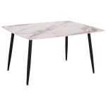 ΤΡΑΠΕΖΙ RAVEN HM18149.04 ΚΕΡΑΜΙΚΟ TOP ΜΕ ΟΨΗ ΛΕΥΚΟ/ΚΑΦΕ ΜΑΡΜΑΡΟ 140x80x74Υεκ.