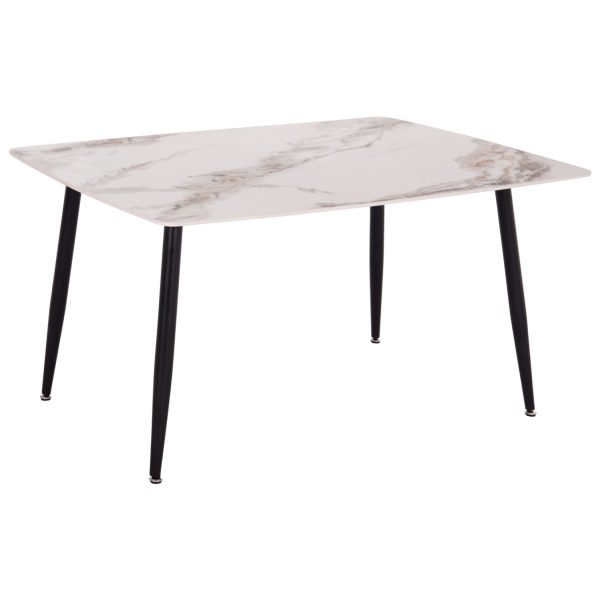 ΤΡΑΠΕΖΙ RAVEN HM18149.04 ΚΕΡΑΜΙΚΟ TOP ΜΕ ΟΨΗ ΛΕΥΚΟ/ΚΑΦΕ ΜΑΡΜΑΡΟ 140x80x74Υεκ.