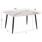 ΤΡΑΠΕΖΙ RAVEN HM18149.04 ΚΕΡΑΜΙΚΟ TOP ΜΕ ΟΨΗ ΛΕΥΚΟ/ΚΑΦΕ ΜΑΡΜΑΡΟ 140x80x74Υεκ. - Image 2