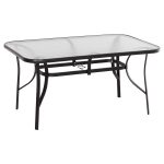 ΤΡΑΠΕΖΙ BRUNO 150X90Χ72Υεκ. ΜΕΤΑΛΛΙΚΟ ΜΑΥΡΟ ΜΕ ΓΥΑΛΙΝΗ ΕΠΙΦΑΝΕΙΑ HM5145.03