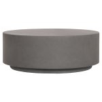 ΤΡΑΠΕΖΙ ΜΕΣΗΣ FIBER CEMENT ΣΤΡΟΓΓΥΛΟ KYOKO HM6579.01 ΓΚΡΙ Φ90x30Υεκ. - Image 3
