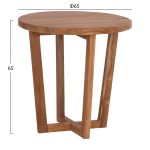 ΤΡΑΠΕΖΙ ΜΕΣΗΣ ΣΤΡΟΓΓΥΛΟ KOLIN HM6650 ΞΥΛΟ TEAK ΦΥΣΙΚΟ Φ65x65Υεκ. - Image 2
