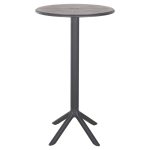 ΤΡΑΠΕΖΙ ΜΠΑΡ ΣΤΡΟΓΓΥΛΟ TERRIN HM6126.20 ΠΟΛΥΠΡΟΠΥΛΕΝΙΟ ΓΚΡΙ Φ60x106Υεκ. - Image 3
