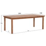 ΤΡΑΠΕΖΙ ΟΡΘΟΓΩΝΙΟ FINTO HM6616 ΞΥΛΟ TEAK--ΦΥΣΙΚΟ 200x100x75Υεκ. - Image 2