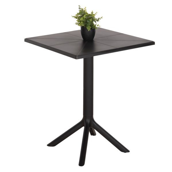 ΤΡΑΠΕΖΙ ΠΟΛΥΠΡΟΠΥΛΕΝΙΟΥ ΤΕΤΡΑΓΩΝΟ TERRIN HM6125.12 ΜΑΥΡΟ 60,5x60,5x76,5Υεκ.