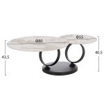 ΤΡΑΠΕΖΙ ΣΑΛΟΝΙΟΥ ΔΙΠΛΟ NUBISA HM18364.01 ΜΕΤΑΛΛΟ--SINTERED STONE PANDORA Φ80Χ43.5Υεκ - Image 2