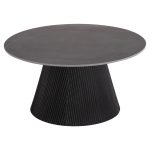 ΤΡΑΠΕΖΙ ΣΑΛΟΝΙΟΥ DUNCAN HM18022.01 ΚΕΡΑΜΙΚΟ TOP-MDF ΒΑΣΗ-ΜΑΥΡΟ Φ80x41Υεκ.