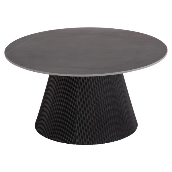 ΤΡΑΠΕΖΙ ΣΑΛΟΝΙΟΥ DUNCAN HM18022.01 ΚΕΡΑΜΙΚΟ TOP-MDF ΒΑΣΗ-ΜΑΥΡΟ Φ80x41Υεκ.