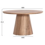 ΤΡΑΠΕΖΙ ΣΑΛΟΝΙΟΥ KARAN HM18028 MDF ΣΕ ΦΥΣΙΚΟ ΧΡΩΜΑ ΞΥΛΟΥ Φ80x45,5Υεκ. - Image 2