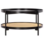 ΤΡΑΠΕΖΙ ΣΑΛΟΝΙΟΥ SEITZ HM18030 ΓΥΑΛΙ TOP-ΜΕΤΑΛΛΟ-RATTAN ΣΕ ΦΥΣΙΚΟ Φ80x45Υεκ. - Image 3