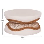 ΤΡΑΠΕΖΙ ΣΑΛΟΝΙΟΥ ANNA HM18157.02 FIBER CEMENT ΛΕΥΚΟ-ΦΥΣΙΚΟ RATTAN--Φ92x44.5Υεκ - Image 2