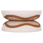 ΤΡΑΠΕΖΙ ΣΑΛΟΝΙΟΥ ANNA HM18157.02 FIBER CEMENT ΛΕΥΚΟ-ΦΥΣΙΚΟ RATTAN--Φ92x44.5Υεκ - Image 3