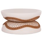 ΤΡΑΠΕΖΙ ΣΑΛΟΝΙΟΥ ANNA HM18157.02 FIBER CEMENT ΛΕΥΚΟ-ΦΥΣΙΚΟ RATTAN--Φ92x44.5Υεκ - Image 4