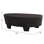ΤΡΑΠΕΖΙ ΣΑΛΟΝΙΟΥ ΟΒΑΛ ΣΕΙΡΑ SANTORINI HM18066 MDF ΣΕ ΜΑΥΡΟ ΧΡΩΜΑ 100x60x33Υεκ. - Image 2